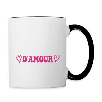 Maman d'amour, fêtes des mères. cadeau maman, mère - Mug contrasté - blanc/noir - Droite