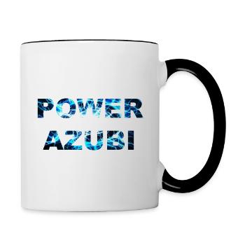 POWER AZUBI - der Auszubildende der Gas gibt Humor - Tasse zweifarbig - Weiß/Schwarz - Rechts