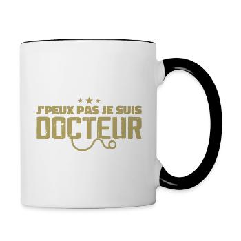 I can't, I'm a doctor - Contrasting Mug - white/black - Right