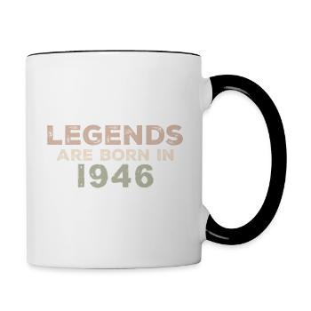 Legenden 1946 Jahrgang Retro Geburtstag Original - Tasse zweifarbig - Weiß/Schwarz - Rechts