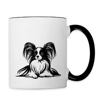 Papillon - Tasse zweifarbig - Weiß/Schwarz - Rechts