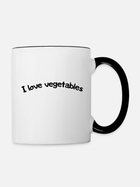 I love vegetables - Tasse zweifarbig - Weiß/Schwarz