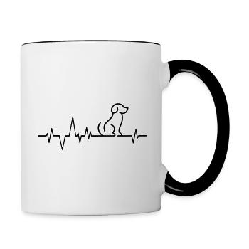 Heart Beat Dog - Tasse zweifarbig - Weiß/Schwarz - Rechts