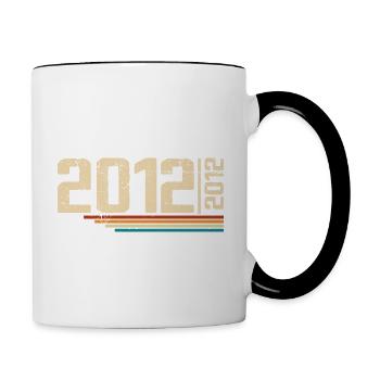 Millésime Anniversaire 2012 Fête Anniversaire 2012 - Mug contrasté - blanc/noir - Droite