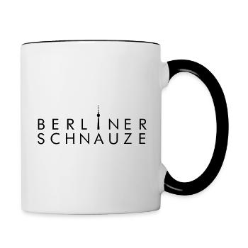 Berliner Schnauze - Tasse zweifarbig - Weiß/Schwarz - Rechts