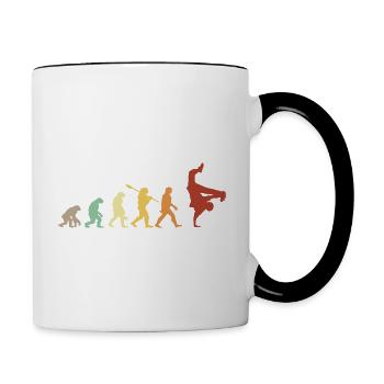 Evolution Hip Hop Breakdance - Hip Hop Geschenkidee - Tasse zweifarbig - Weiß/Schwarz - Rechts
