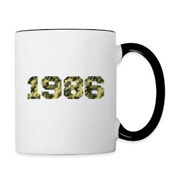 Cadeau d’anniversaire 1986 Vintage 1986 Army - Mug contrasté - blanc/noir - Droite