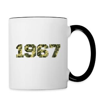 Cadeau Anniversaire 1967 Vintage 1967 Armée - Mug contrasté - blanc/noir - Droite