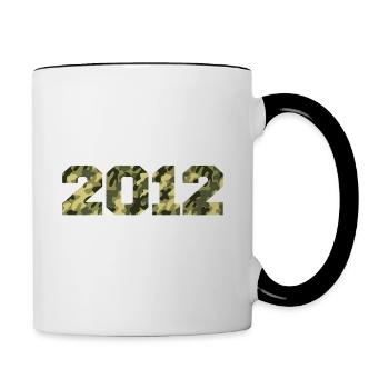 2012 Cadeau Anniversaire Vintage 2012 Armée - Mug contrasté - blanc/noir - Droite