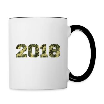 Cadeau Anniversaire 2018 Vintage 2018 Armée - Mug contrasté - blanc/noir - Droite