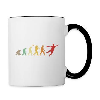 Darwin Evolution für Volleyballer 🏐 - Tasse zweifarbig - Weiß/Schwarz - Rechts