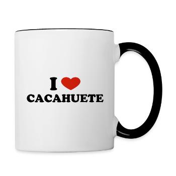 I Love Cacahuète - Mug contrasté - blanc/noir - Droite