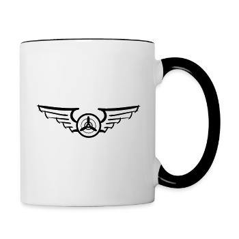 Aviation Symbol Luftwaffenschwinge Flugzeug Pilot - Tasse zweifarbig - Weiß/Schwarz - Rechts