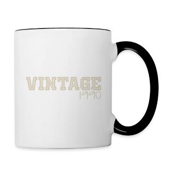 Jahrgang 1990er Original 1990er Retro 1990er Geschenk 1990er - Tasse zweifarbig - Weiß/Schwarz - Rechts