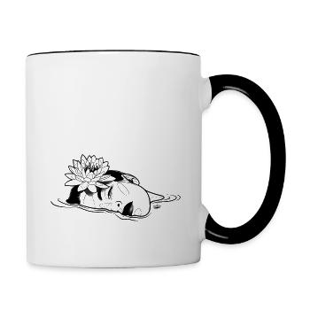 Lotus - Tasse zweifarbig - Weiß/Schwarz - Rechts