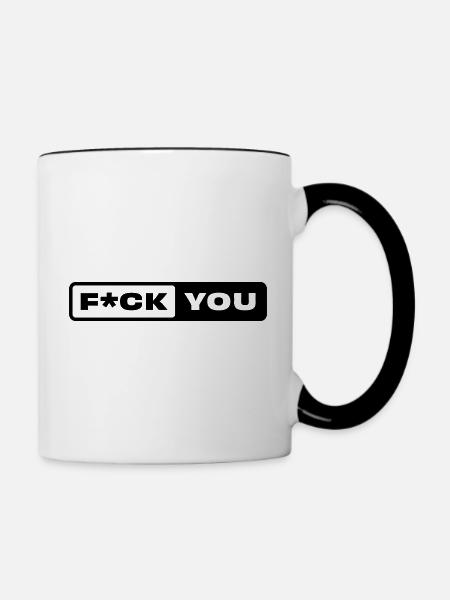 F*CK YOU - Tasse zweifarbig - Weiß/Schwarz