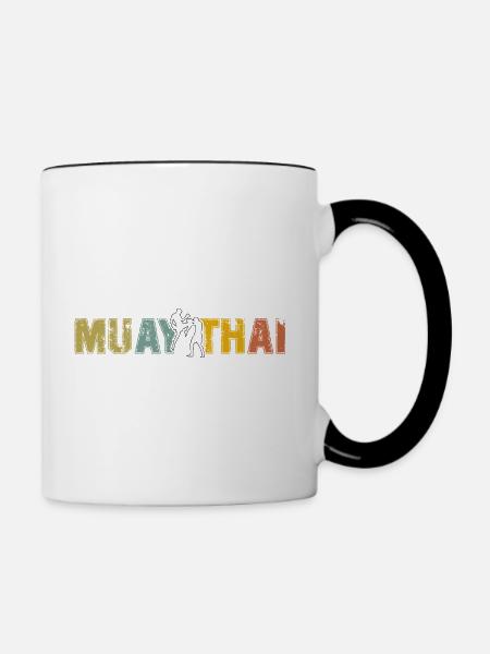 Muay Thai - Tasse zweifarbig - Weiß/Schwarz