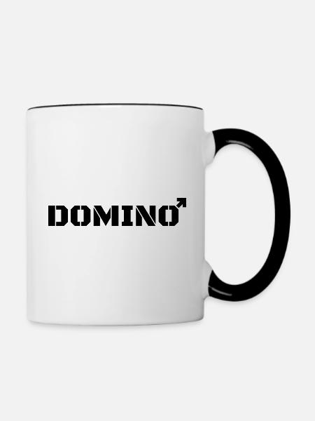 Domino statt Domina - Tasse zweifarbig - Weiß/Schwarz