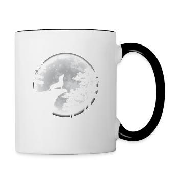 Dog Lover Dachshund Moon Nature Best Buddy Dog - Contrasting Mug - white/black - Right