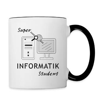 Super Informatik Student - Tasse zweifarbig - Weiß/Schwarz - Rechts
