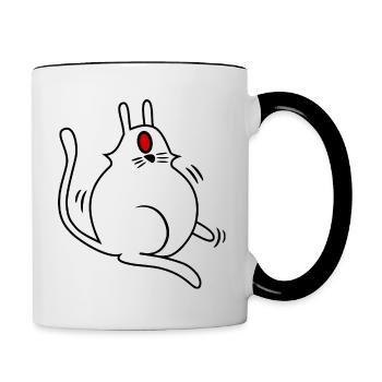 Space Känguru - Tasse zweifarbig - Weiß/Schwarz - Rechts
