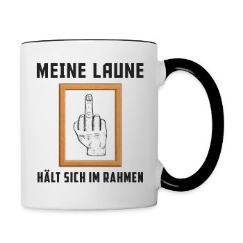 Laune im Rahmen - Tasse zweifarbig - Weiß/Schwarz - Rechts
