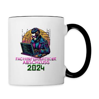 Fachinformatiker Abschluss Softwareentwickler Code - Tasse zweifarbig - Weiß/Schwarz - Rechts