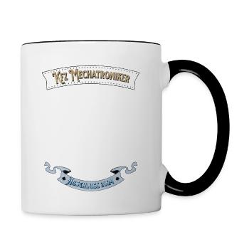 Kfz Mechatroniker Abschluss Mechatroniker Geschenk - Tasse zweifarbig - Weiß/Schwarz - Rechts