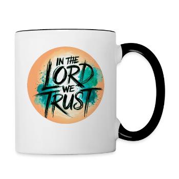 Jesus T-shirt We trust in the Lord - Contrasting Mug - white/black - Right