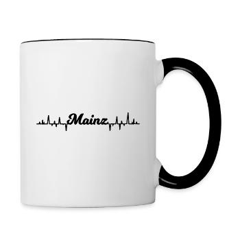 Mainz heartbeat - Contrasting Mug - white/black - Right