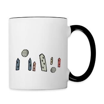 Centre-ville - Mug contrasté - blanc/noir - Droite