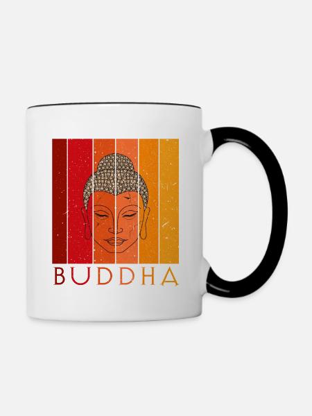 Buddha - Tasse zweifarbig - Weiß/Schwarz