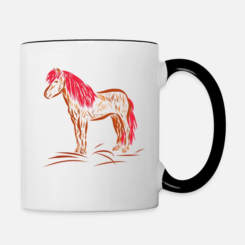 Pferd - Tasse zweifarbig - Weiß/Schwarz