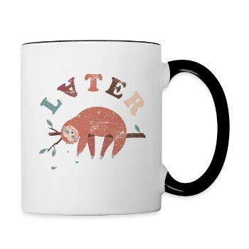 Later Sloth - Contrasting Mug - white/black - Right