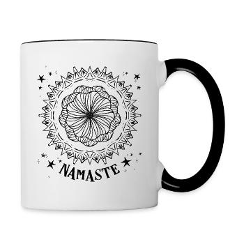 Mandala Shirt Sternchen - Tasse zweifarbig - Weiß/Schwarz - Rechts