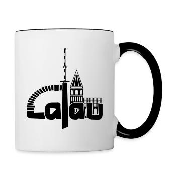 059 - Calau - CA - OSL - Lausitz - Tasse zweifarbig - Weiß/Schwarz - Rechts