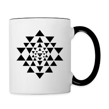 Tableau énergétique du bouddhisme Shri Yantra Yoga - Mug contrasté - blanc/noir - Droite