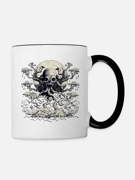 Oktopusbaum 2 - Tasse zweifarbig - Weiß/Schwarz