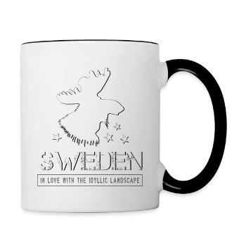 Schweden Elch - Tasse zweifarbig - Weiß/Schwarz - Rechts