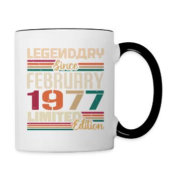 Février 1977 Cadeau d’anniversaire Février 1977 - Mug contrasté - blanc/noir - Droite