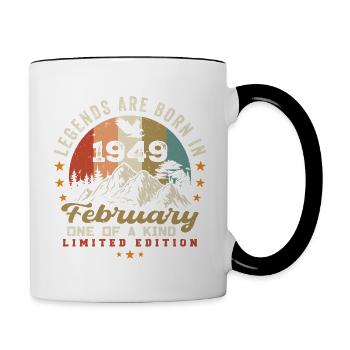 Né en février 1949 anniversaire blague rétro 1949 - Mug contrasté - blanc/noir - Droite