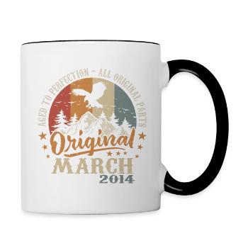 März 2014 Jubiläum 2014 Legenden März 2014 - Tasse zweifarbig - Weiß/Schwarz - Rechts