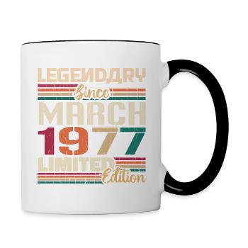 Mars 1977 Vintage Born Vintage Anniversaire - Mug contrasté - blanc/noir - Droite