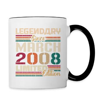 March 2008 Vintage Born Vintage Birthday - Contrasting Mug - white/black - Right