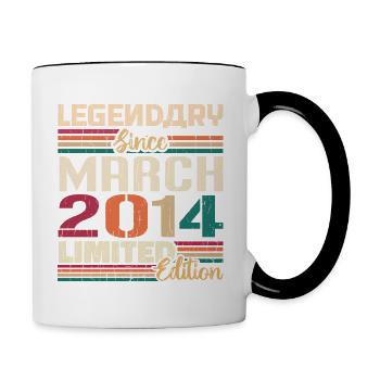 Mars 2014 Vintage Born Vintage Anniversaire - Mug contrasté - blanc/noir - Droite