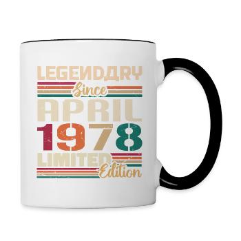 Legenden Werden Im April 1978 Geboren - 1978 - Tasse zweifarbig - Weiß/Schwarz - Rechts
