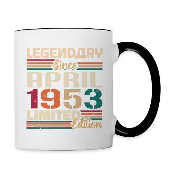 Legenden Werden Im April 1953 Geboren - 1953 - Tasse zweifarbig - Weiß/Schwarz - Rechts