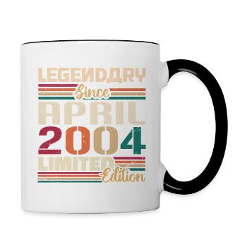 Legenden Werden Im April 2004 Geboren - 2004 - Tasse zweifarbig - Weiß/Schwarz - Rechts
