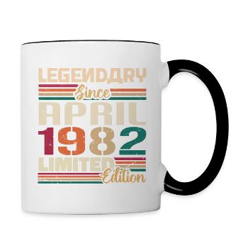 Legends Are Born In April 1982 - 1982 - Contrasting Mug - white/black - Right