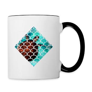 Schildkröte - Tasse zweifarbig - Weiß/Schwarz - Rechts